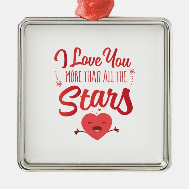 Adorno Metálico Pareja Arte Que Te Amo Más Que Todas Las Estrellas (Frente)