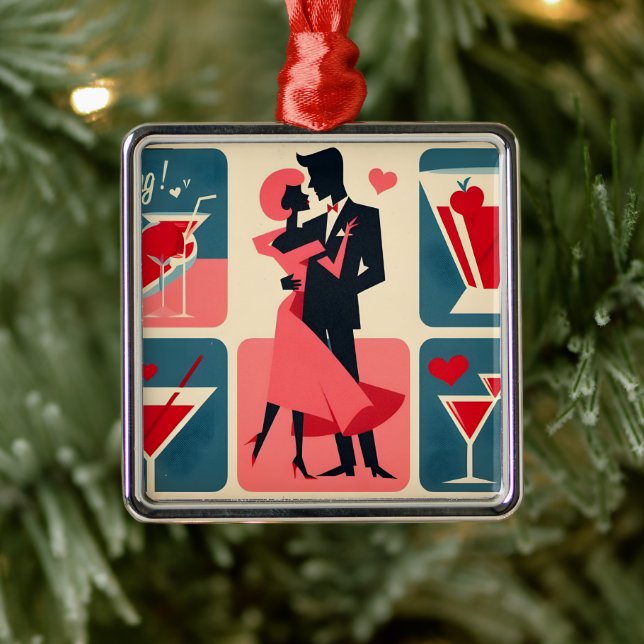 Adorno Metálico Pareja de baile de mediados de siglo de San Valent (Árbol)