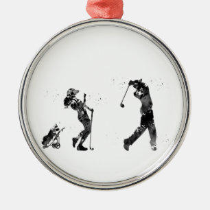 Adorno Metálico Pareja de golfistas