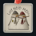 Adorno Metálico Pareja de Nieve<br><div class="desc">El amor de las parejas de nieve de los hombres de nieve nunca se derrite,  ideal para las parejas que se casan en primera Navidad,  hace de Trina Clark un único y maravilloso keepsake copyright</div>