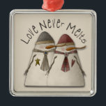 Adorno Metálico Pareja de Nieve<br><div class="desc">El amor de las parejas de nieve de los hombres de nieve nunca se derrite,  ideal para las parejas que se casan en primera Navidad,  hace de Trina Clark un único y maravilloso keepsake copyright</div>