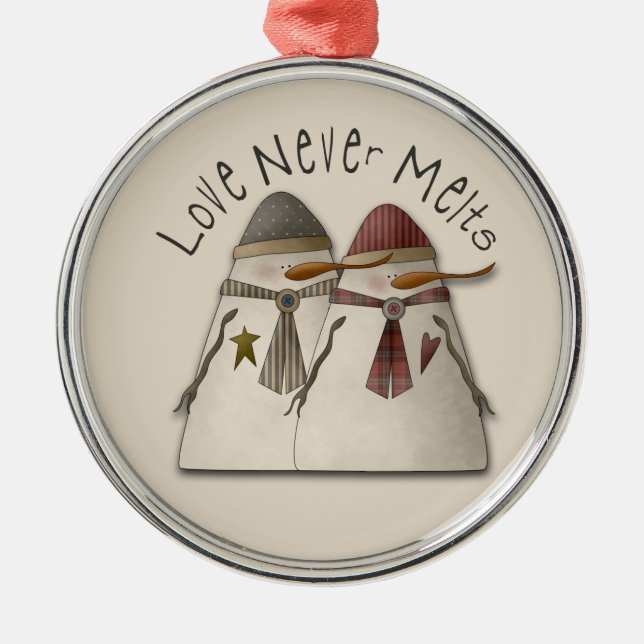 Adorno Metálico Pareja de Nieve (Frente)
