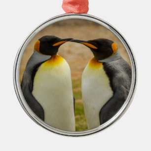 Adorno Metálico Pareja de pingüinos rey, Malvinas