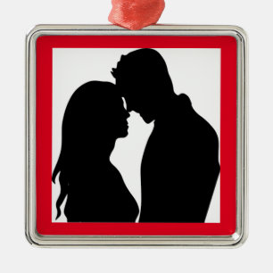 ADORNO METÁLICO PAREJA ROMÁNTICA SILHOUETTE