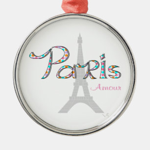 Adorno Metálico PARIS Amour con Torre Eiffel