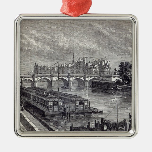 Adorno Metálico París moderna: El Pont Neuf, 1845 (Frente)