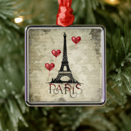 Adorno Metálico París, Navidades de los globos del corazón rojo de