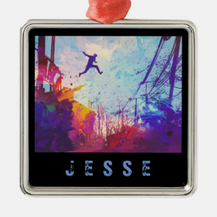 Adorno Metálico Parkour Urban Free Running Sport Nombre personaliz