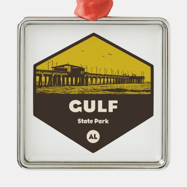 Adorno Metálico Parque Estatal del Golfo, Alabama (Frente)