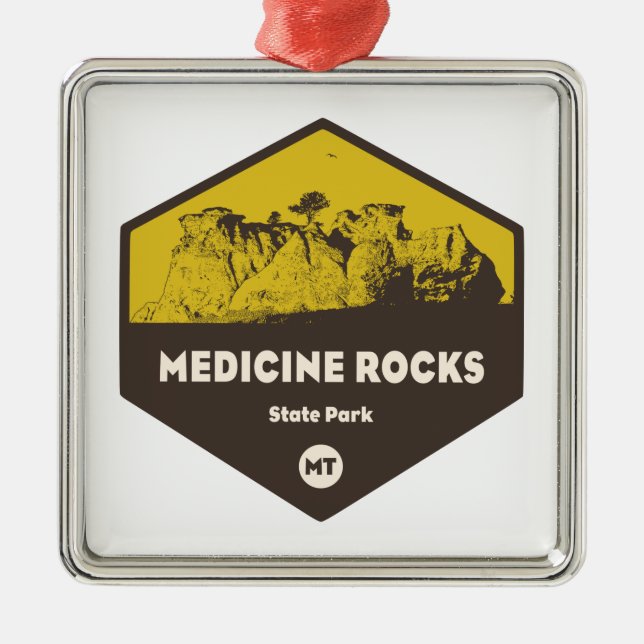 Adorno Metálico Parque estatal Medicine Rocks Montana (Frente)
