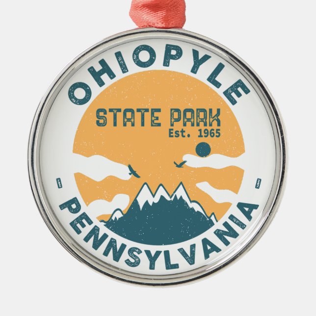 Adorno Metálico Parque Estatal Ohiopyle Pennsylvania - Retro Vinta (Frente)