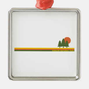 Adorno Metálico Parque nacional Exmoor Pine Trees Sun