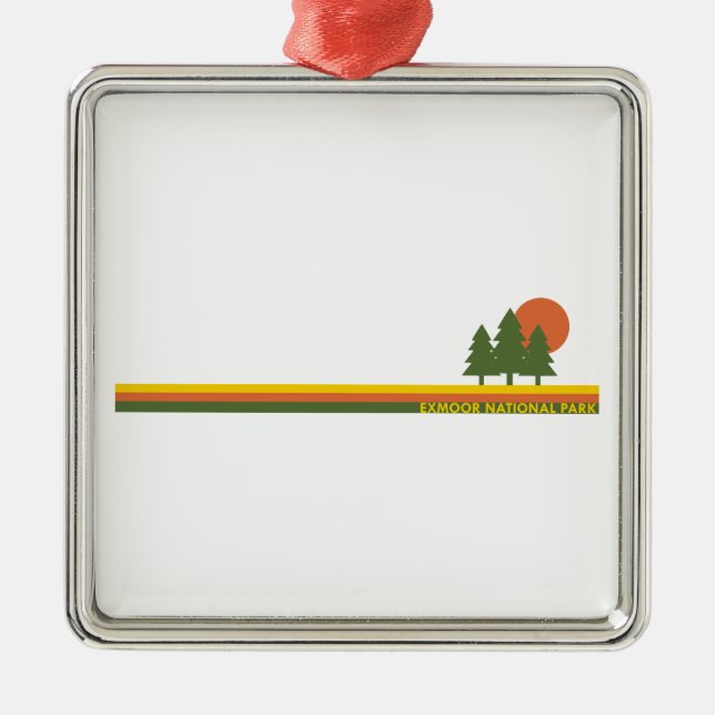 Adorno Metálico Parque nacional Exmoor Pine Trees Sun (Frente)
