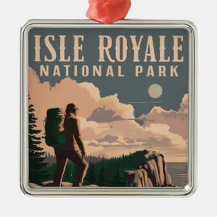Adorno Metálico Parque nacional Isle Royale Backpacking Travel Art