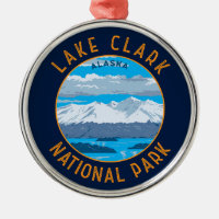 Parque nacional Lake Clark Circle retro con proble