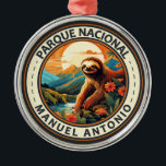 Adorno Metálico Parque Nacional Manuel Antonio Sloth Travel Art<br><div class="desc">Diseño artístico vectorial del Parque Nacional Manuel Antonio. El Parque Nacional Manuel Antonio,  en la costa central del Pacífico de Costa Rica,  abarca bosques tropicales,  playas de arena blanca y arrecifes de coral.</div>