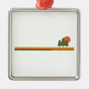 Adorno Metálico Parque nacional olímpico Pine Trees Sun
