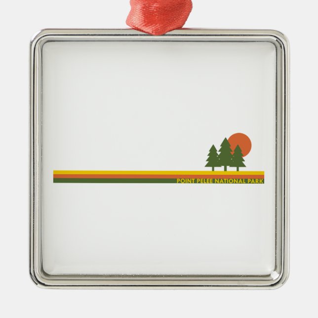 Adorno Metálico Parque nacional Point Pelee Pine Trees Sun (Frente)