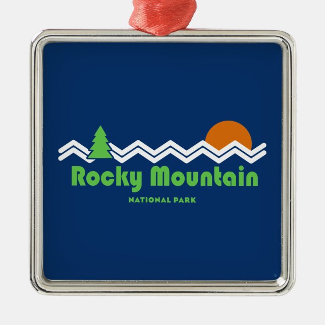 Adorno Metálico Parque nacional Rocky Mountain Retro (Frente)