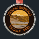 Adorno Metálico Parque nacional Theodore Roosevelt<br><div class="desc">Diseño artístico vectorial Theodore Roosevelt. El parque es un parque nacional estadounidense que comprende tres zonas de tierras bajas separadas geográficamente en el oeste de Dakota del Norte.</div>