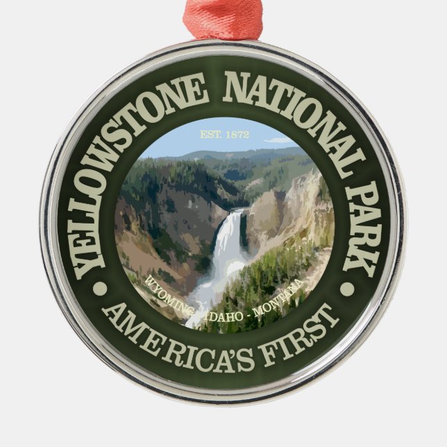 Adorno Metálico Parque nacional Yellowstone (Cataratas) (Frente)