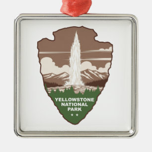 Adorno Metálico Parque Nacional Yellowstone Old Faithful Arrowhead