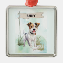 Parson Russell Terrier Acuarela Perro Personalizad