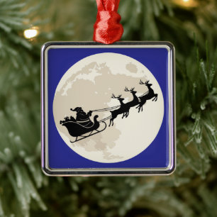 Adorno Metálico Paseo Mágico de Navidad en Trineo de Santa Luna Ll