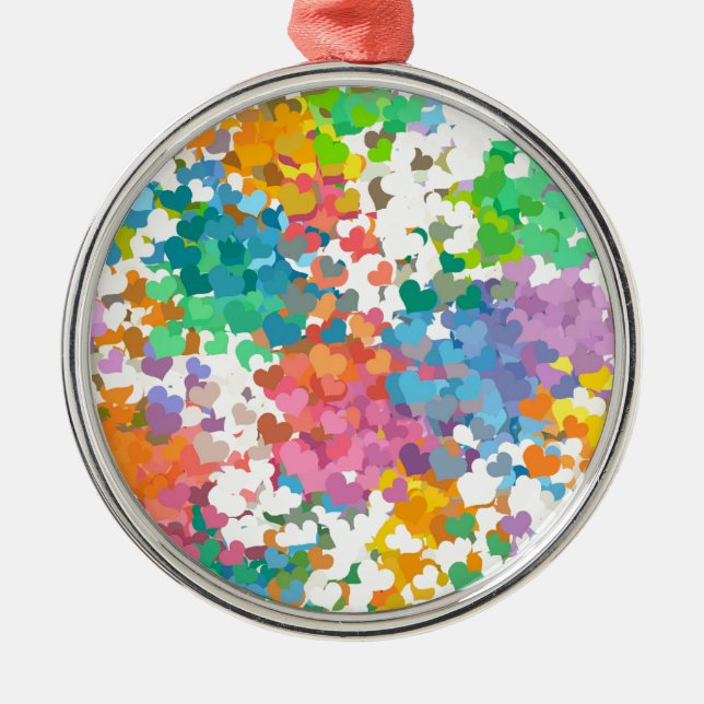 Adorno Metálico Pastel Confetti Hearts (Frente)