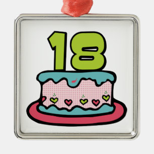Adorno Metálico Pastel de cumpleaños de 18 años