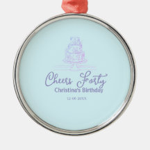 pastel de cumpleaños feliz cuarenta nombre azul pú