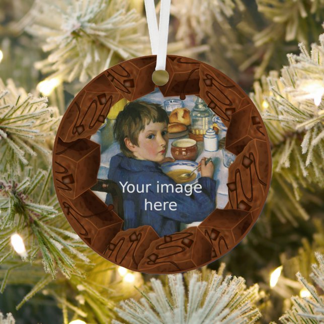 Adorno Metálico Pasteles de bizcocho de chocolate Brownie alrededo (in situ)