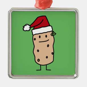 Adorno Metálico Patatas de la patata que llevan el gorra de Santa