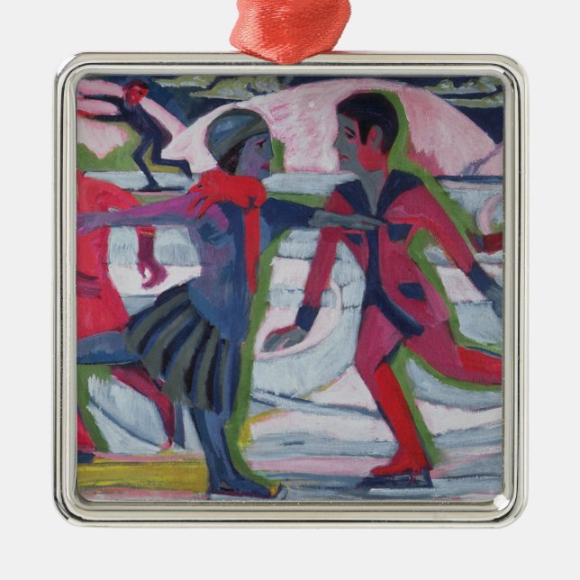 Adorno Metálico Patinadores de hielo (Frente)