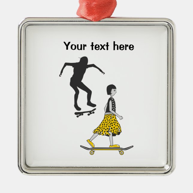 Adorno Metálico patinaje sobre chica (Frente)