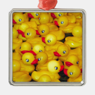 Adorno Metálico Patitos de goma amarillos lindos