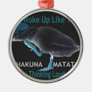 Adorno Metálico Pato con me desperté así y Hakuna Matata texto