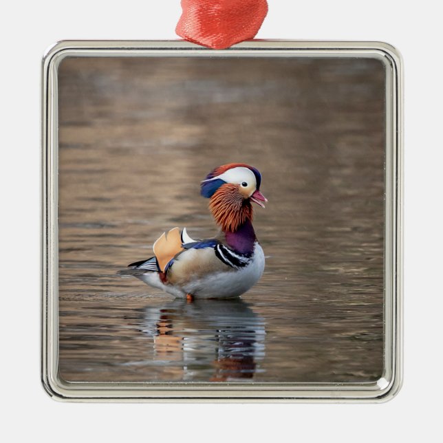 Adorno Metálico Pato Mandarin (Frente)