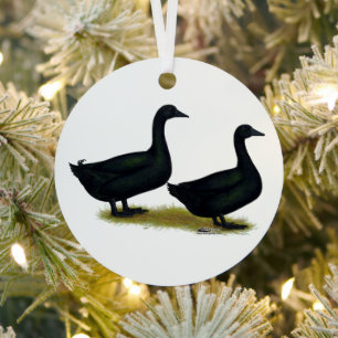 Adorno Metálico Patos: Cayugas negro