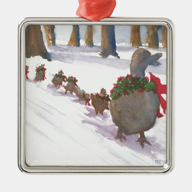 Adorno Metálico patos en boston comunes durante las vacaciones de  (Frente)