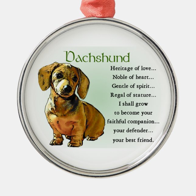 Adorno Metálico Patrimonio de amor de Dachshund (Frente)