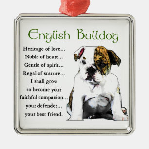 Adorno Metálico Patrimonio de amor en el Bulldog inglés