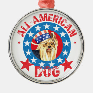 Adorno Metálico Patriotic Yorkie