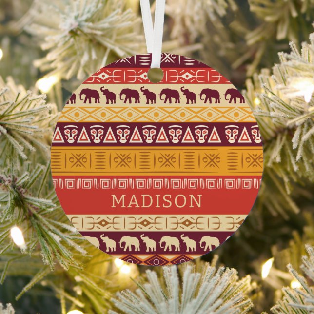 Adorno Metálico Patrón africano de nombre personalizado (in situ)