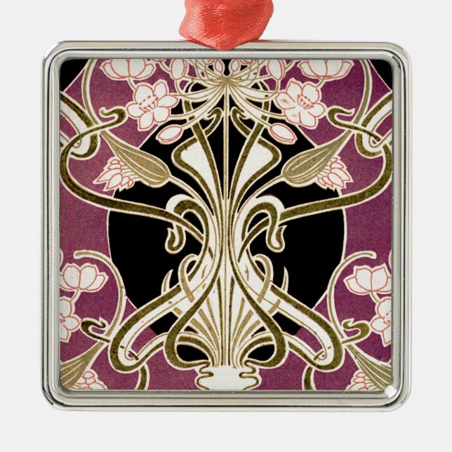 Adorno Metálico Patrón Art Nouveau #2 (Frente)