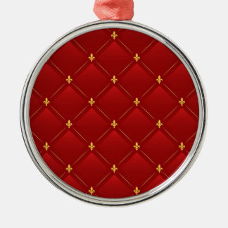 Adorno Metálico patrón art nouveau rojo y dorado