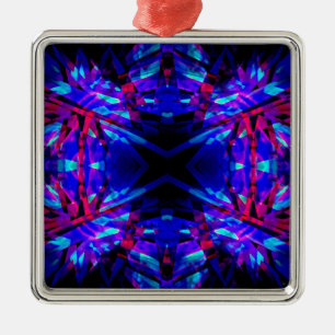 Adorno Metálico Patrón caleidoscopio azul y rojo