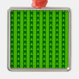 Adorno Metálico Patrón de árbol de navidad con rayas verdes
