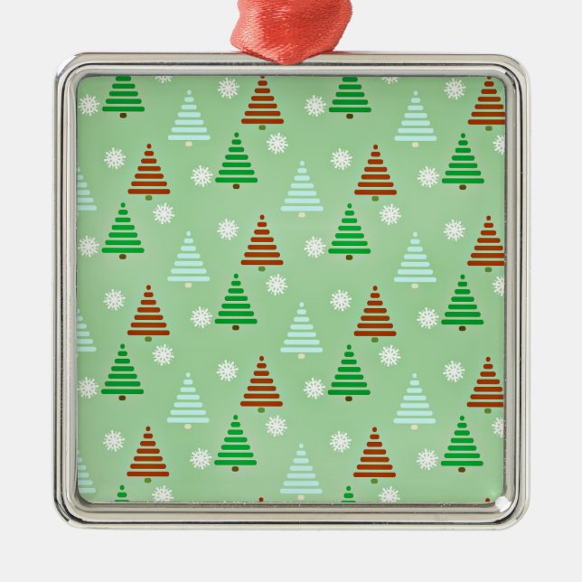 Adorno Metálico Patrón de árbol de Navidad decorativo (Frente)