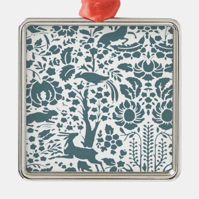 Adorno Metálico Patrón de aves, ciervos, árboles folclóricos (Frente)